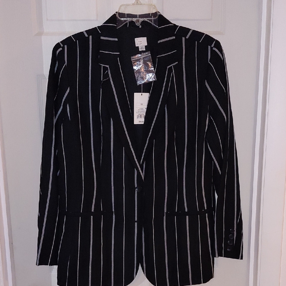 a new day Black Pinstripe Blazer